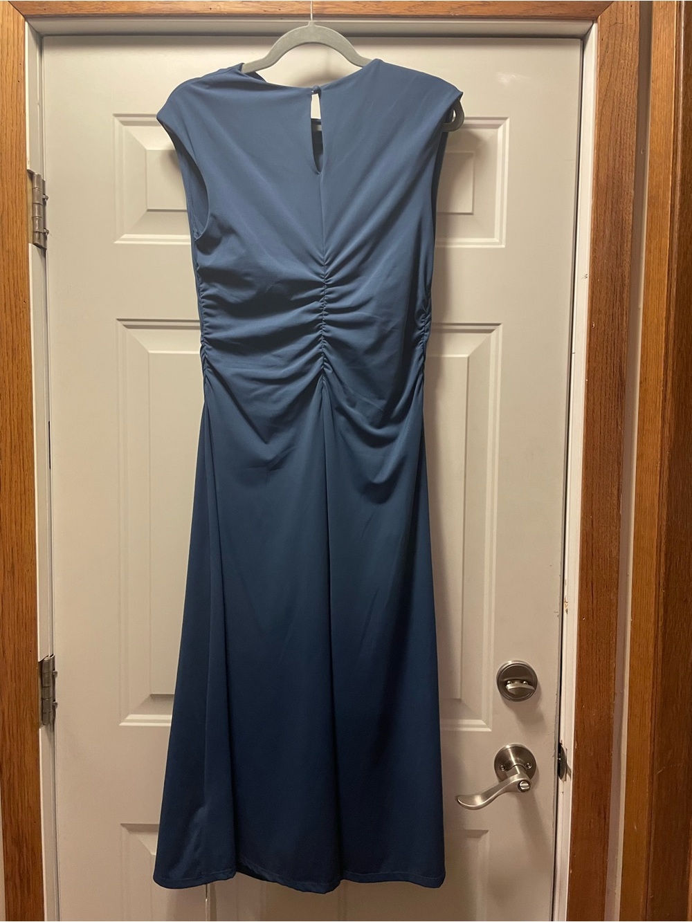 HALARA Slate Blue Cowl Neck Maxi Dress w/ shaping shorts D8 - Picture 2 of 10